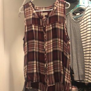 Plaid flowy tank